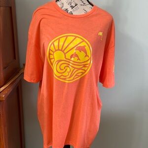 Gildan Orange Short Sleeve Tee with Yellow Graphic